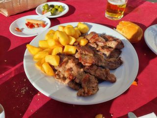 Tapa De Puntas De Solomillo De Cerdo  con Salsa Pimienta 