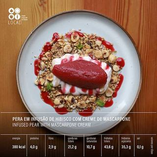 Pera Infusão Hibisco Creme Mascarpone