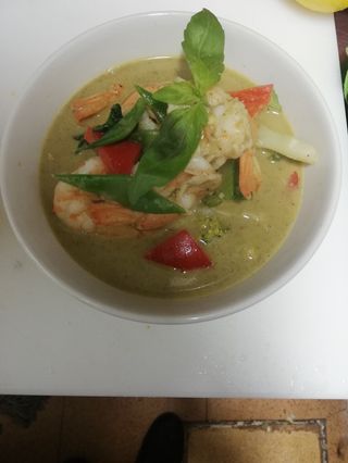 Curry Verde Con Langostinos (Thai)