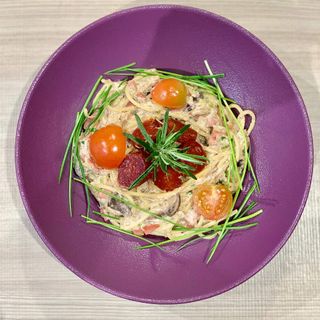 Pasta Chorizo e funghi 