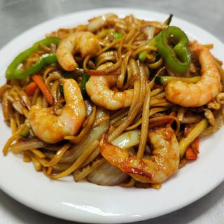 Tallarines Fritos Con Gambas