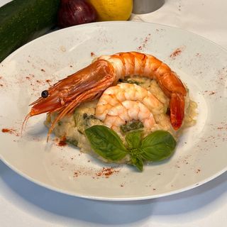 RISOTTO DE GAMBAS E ZUCCINNI