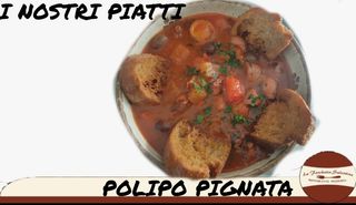 Polipo alla pignata con crostini di pane 