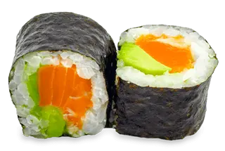 Maki salmón con aguacate (8 pzs.)