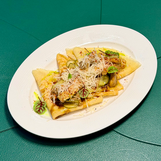 Млинці з куркою та грибним соусом