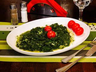 Spinaci spadelati con polenta