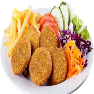 Falafel Prato com batata e Salada