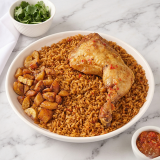 Jollof or Fried Rice with Chicken