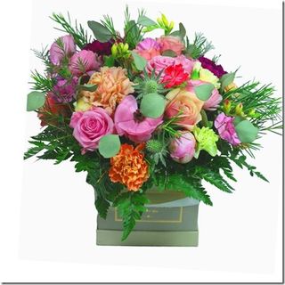 Flowerbox z kolorowych kwiatów