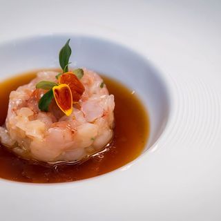 Tre gamberi in tartare