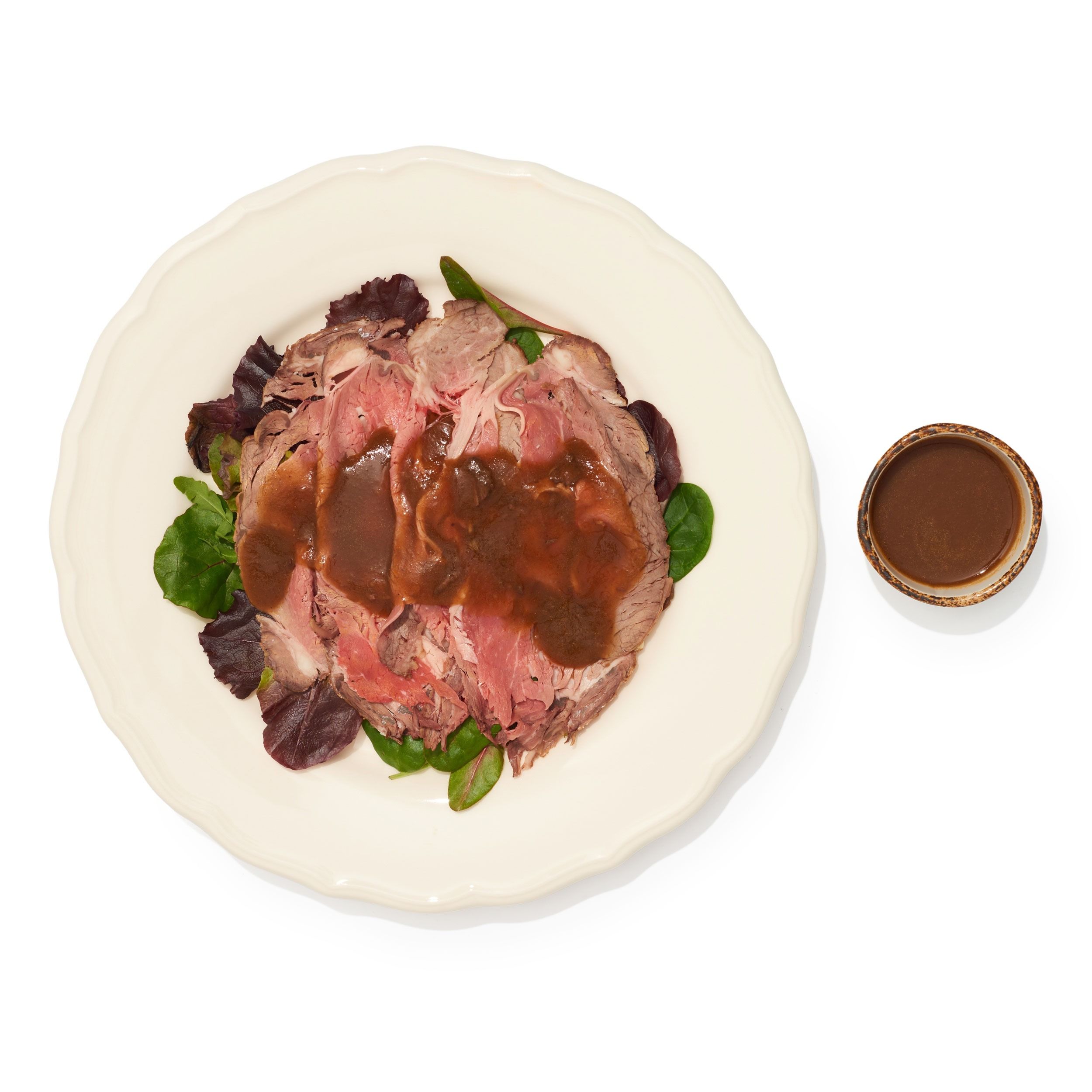 Roast Beef acompañado de jugo de carne