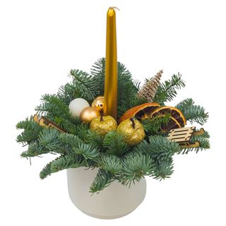 Aranjament de  craciun cu lumanare