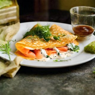 Crêpe Norvegienne Au Saumon Gratinée