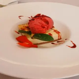 Tarta De Queso Con Sorbete De Frambuesa (Casero)