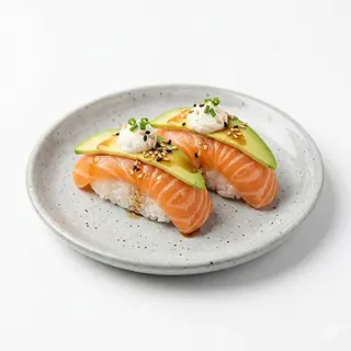 Nigiri De Salmón, aguacate queso crema (2 Uds.)