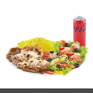 Talerz Kebab z serem Rice, Coca Cola 0,33l