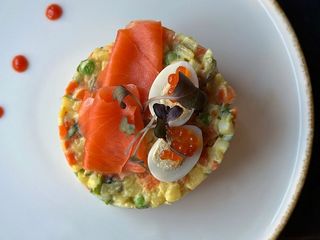 Олів’є з лососем/Olivier salad with salmon (270g)