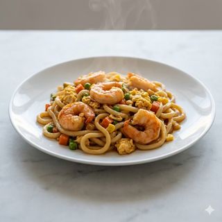 67.Udon con gamberi