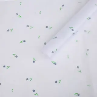 Флизелин (белый + синие тюльпаны)