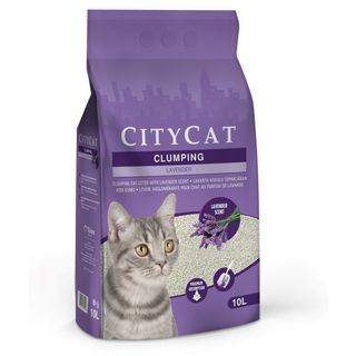 CITYCAT Lavander, grudajući mineralni pijesak za mačke, mirisni, 10l (KOD PCITCLLV010L31)
