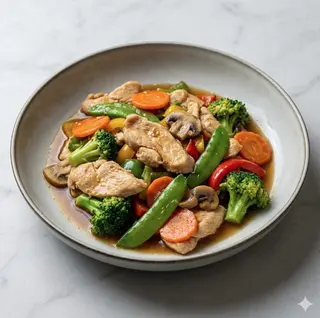 Pollo con verdure miste