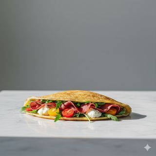 Bresaola con stracchin, rucola e pomodorini