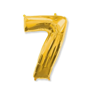 Balon Gold cu heliu cifra 7