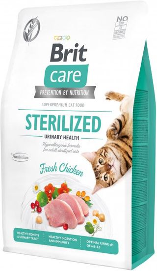 Brit Care Cat Grain Free Sterilized Urinary Health - сухий корм для стерилізованих котів з куркою, 2 кг