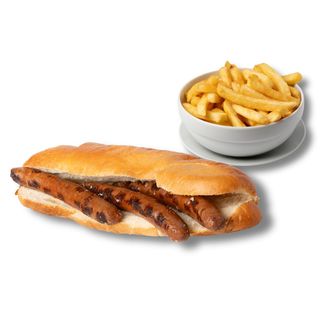 Kobasice u kifli i pomfrit