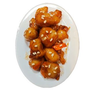 95. Панирана бяла риба със сладко-кисел сос (600г)