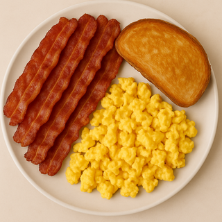 Huevos Revueltos, Bacon Y Tostada