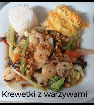 Krewetki z warzywami