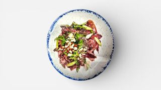 Beef carpaccio & spicy anchovies