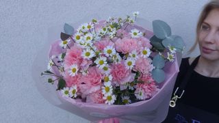 Bukiet Goździków i Rumianków - 15 szt