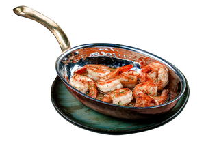 Скариди на плоча със средиземноморски сос (200г)