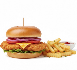 Chicken Burger Con Patatas