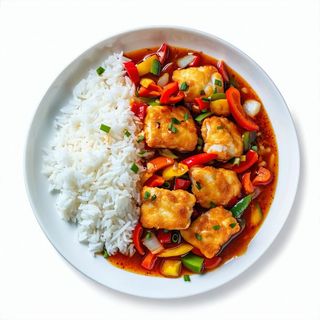 Mintaj w sosie czosnkowym