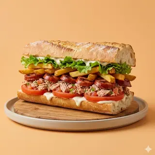 Panino bocadillo tono e salsiccia