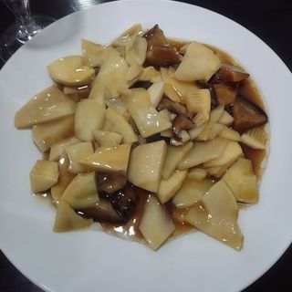 Bambú Y Setas China Salteadas