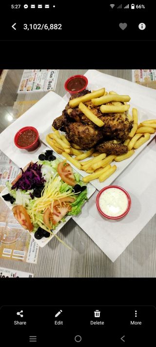 2 Pollo A L`Ast Con Patatas Con Coca-Cola Sabor Original Botella 2L.