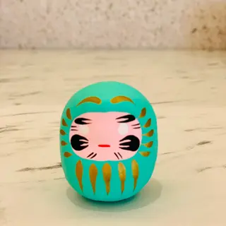 Mini Daruma Turquesa - Éxito Académico 