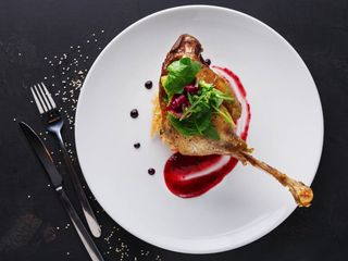 Pulpa de rata cu sos de portocala si orez basmati