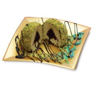 Tartufo al pistacchio con ripieno fondente