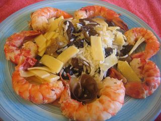 Crevettes aux Champignons + Bambou