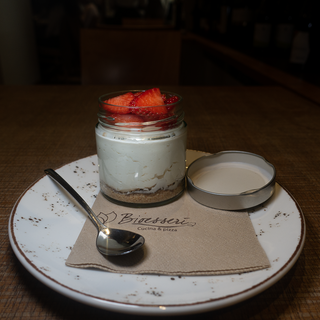 Cheesecake barattolo confettura fragole