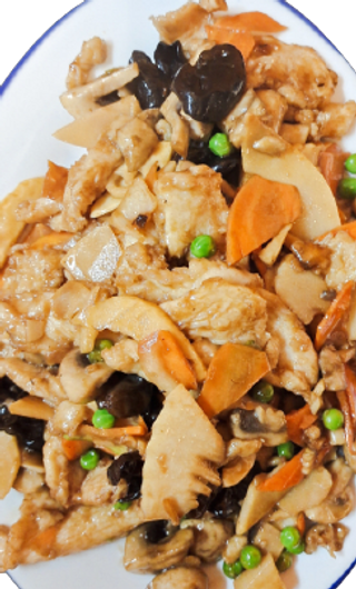 71. Пилешко на метална плоча със зеленчуци (700г)