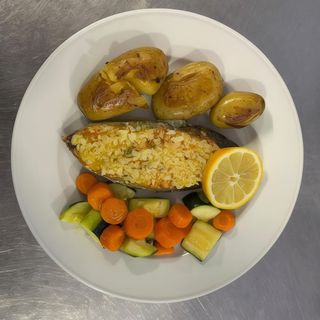 Salmão com Molho de Mostarda e Manteiga