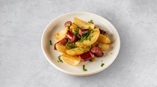 Картопля по-селянськи з мисливськими ковбасками (250г)