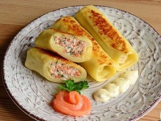 Naleśniki z łososiem i serem - 3 szt. (na gorąco)