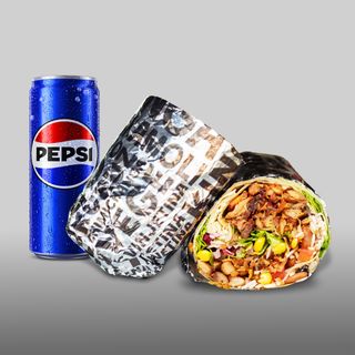 Burrito sa svinjetinom + Pepsi limenka 0.33l